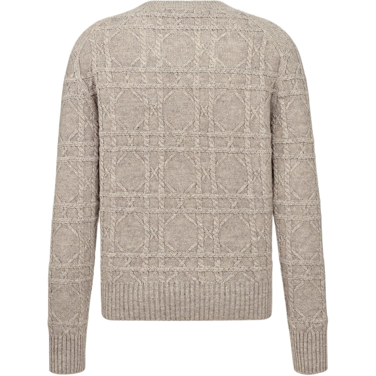 Dior SS25 Cannage Cable-Knit Knit Sweater Khaki back view