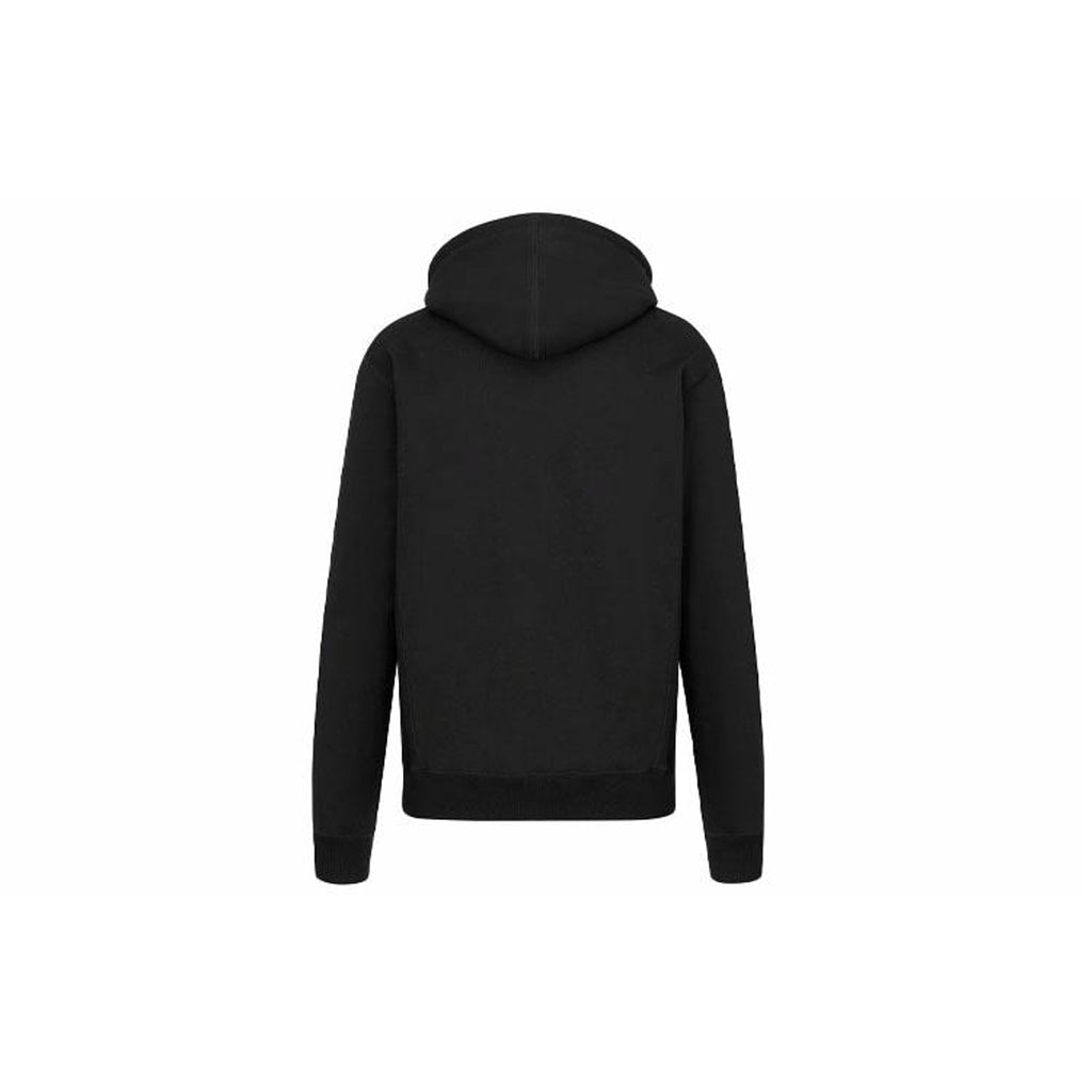 Dior Logo Embroidered Print Hooded Hoodie Black back view