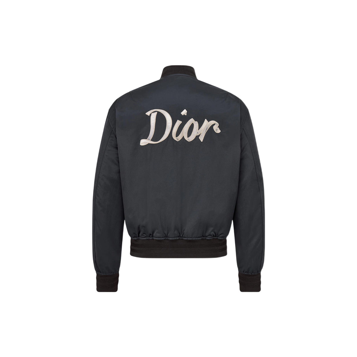 Dior SS22 Logo Letter Logo Embroidered Zip Jacket Black back view