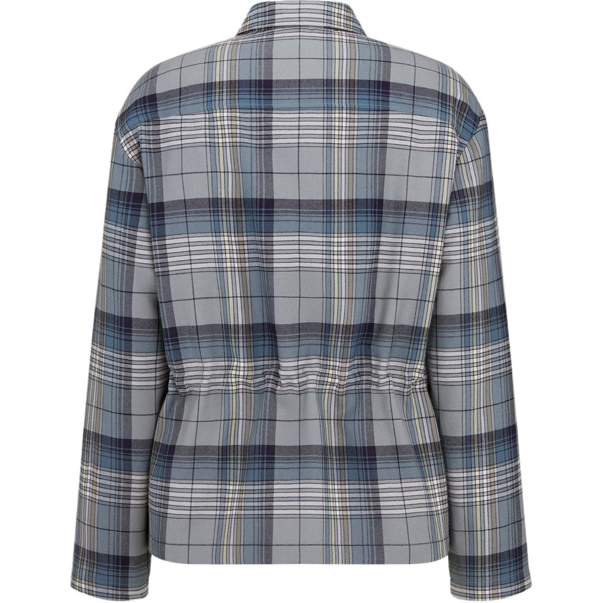 Dior SS25 Checked Zip Long-Sleeve Shirt Gray back view