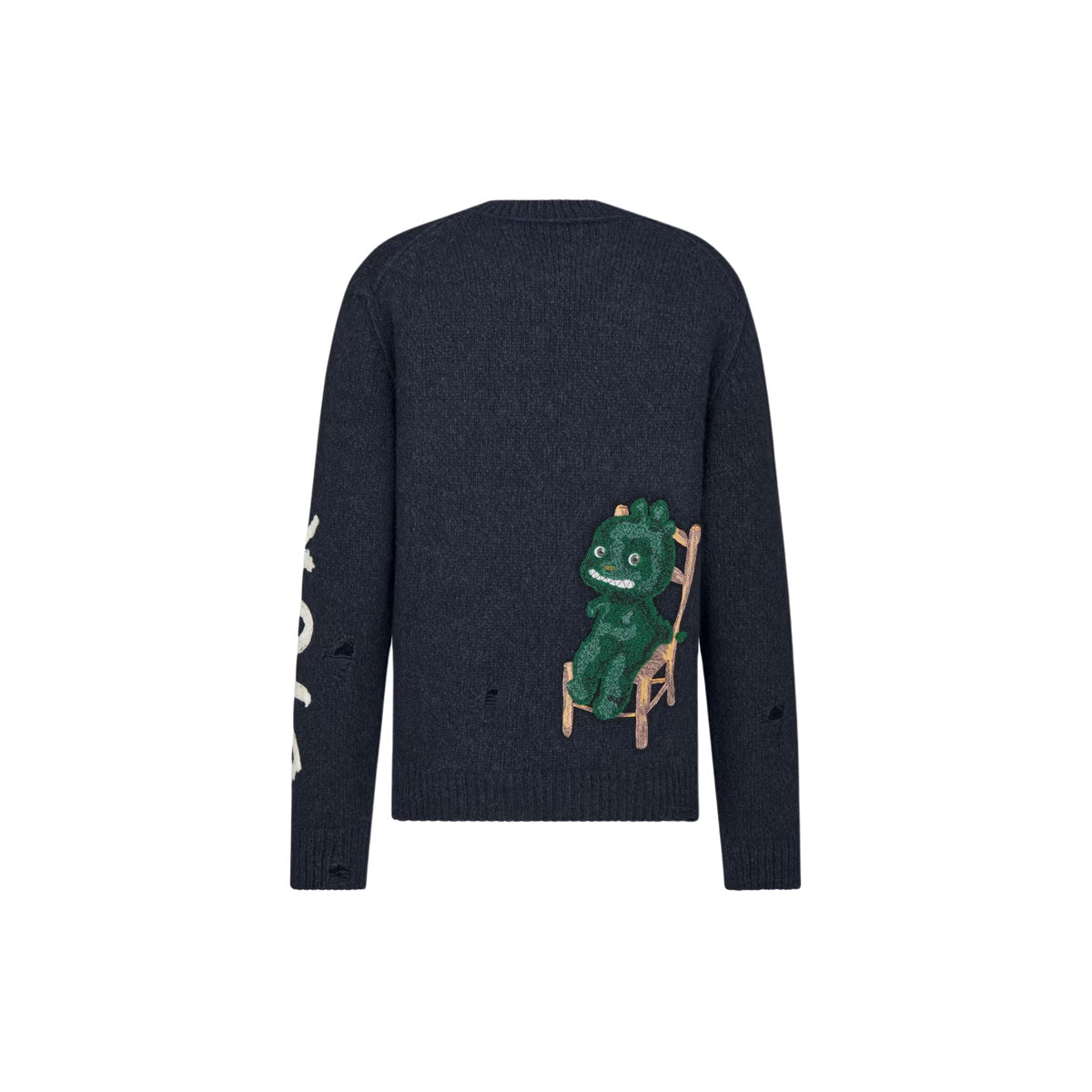 Dior SS24 Letter Logo Embroidered Crew-Neck Knit Sweater back view