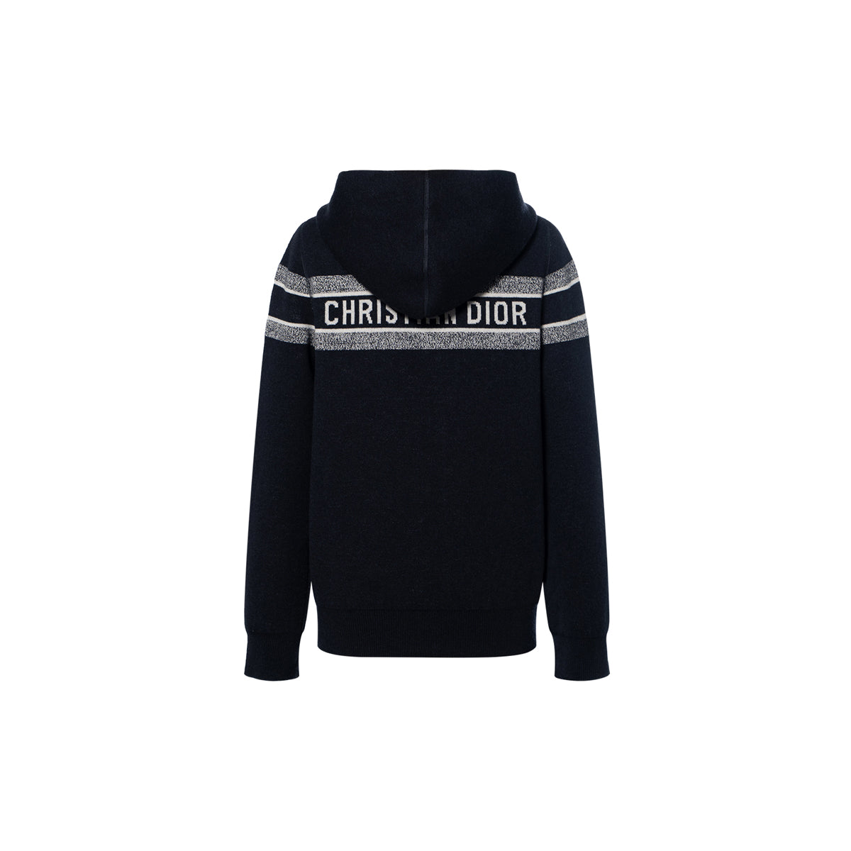 Dior Oblique Print Reversible Hooded Hoodie Navy Blue back view