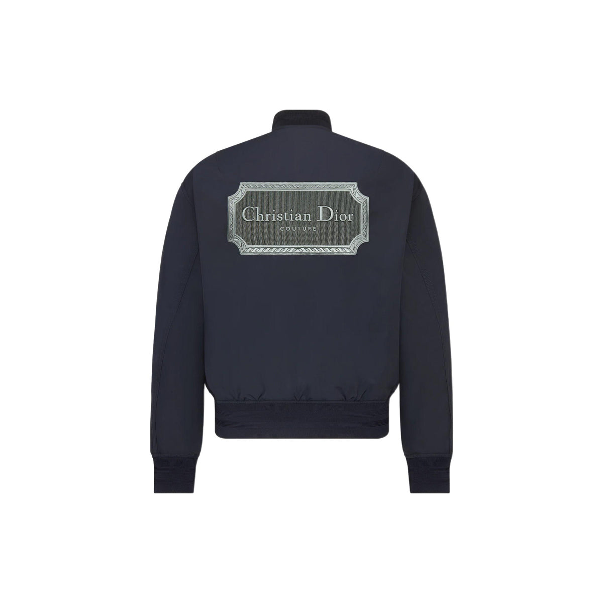 Dior SS23 Logo Letter Logo Embroidered Stand-Collar Jacket Blue back view
