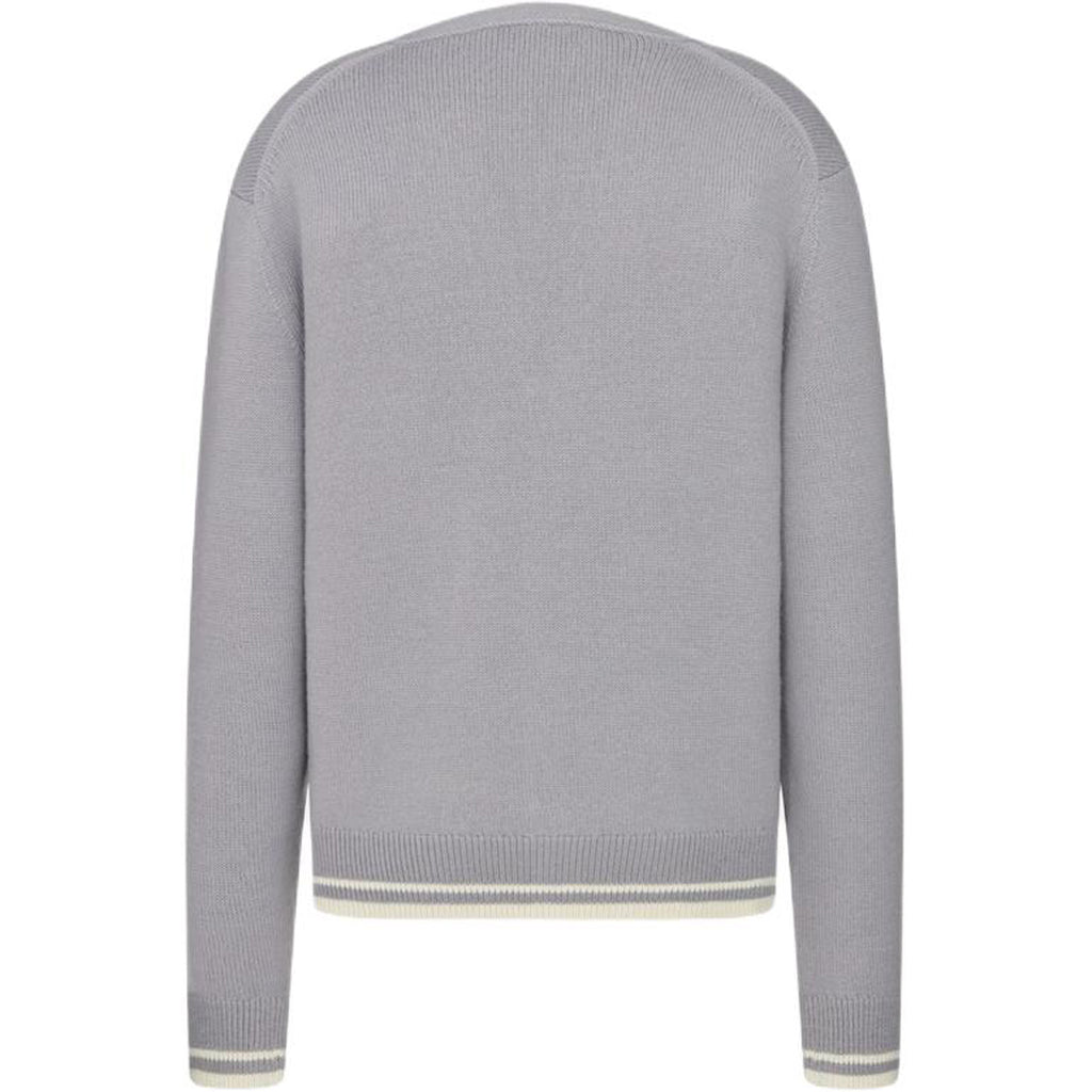DIOR Men's Striped V-Neck Relaxed-Fit Button-Up Knit Cardigan