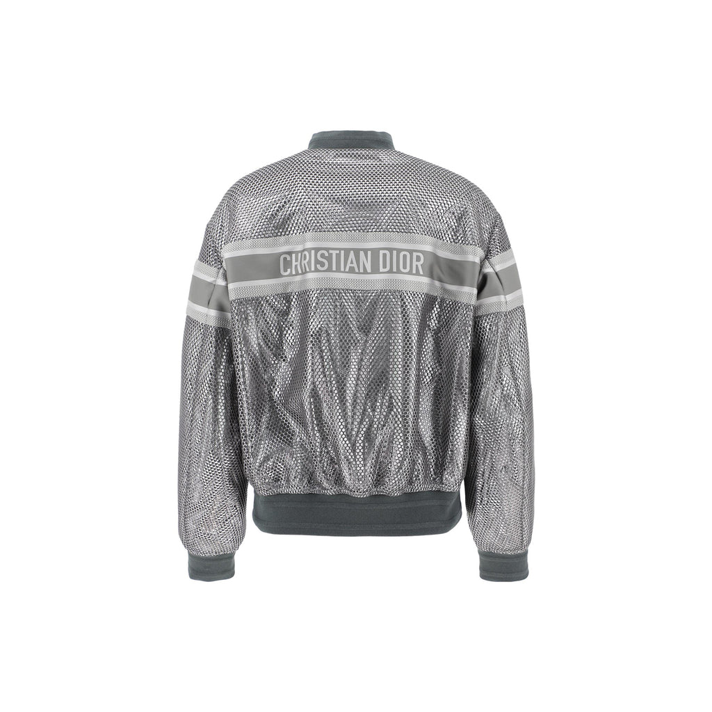 Dior Striped Zip Jacket Silver back view