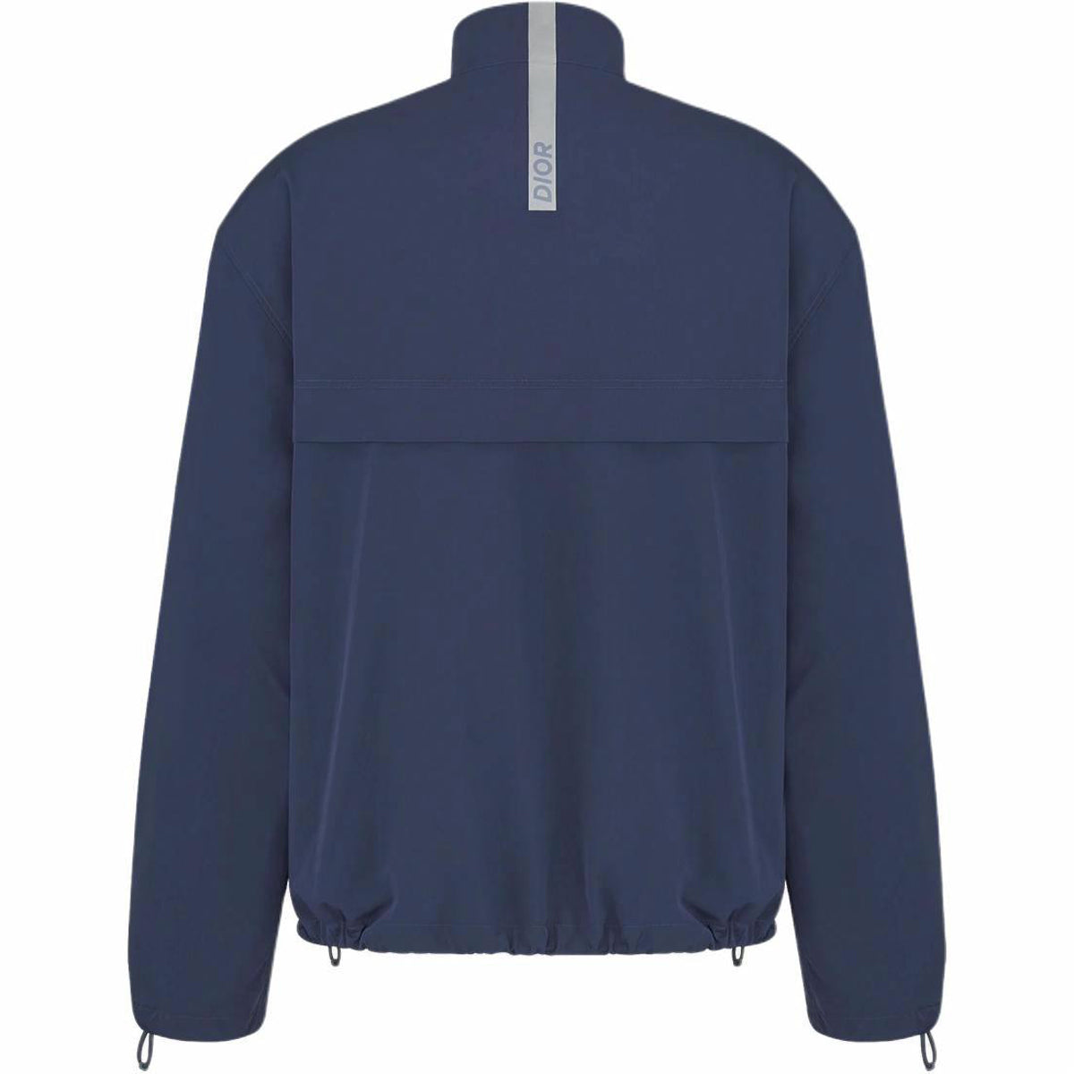 Dior FW25 CD Diamond Embroidered Zip Long-Sleeve Shirt Blue back view