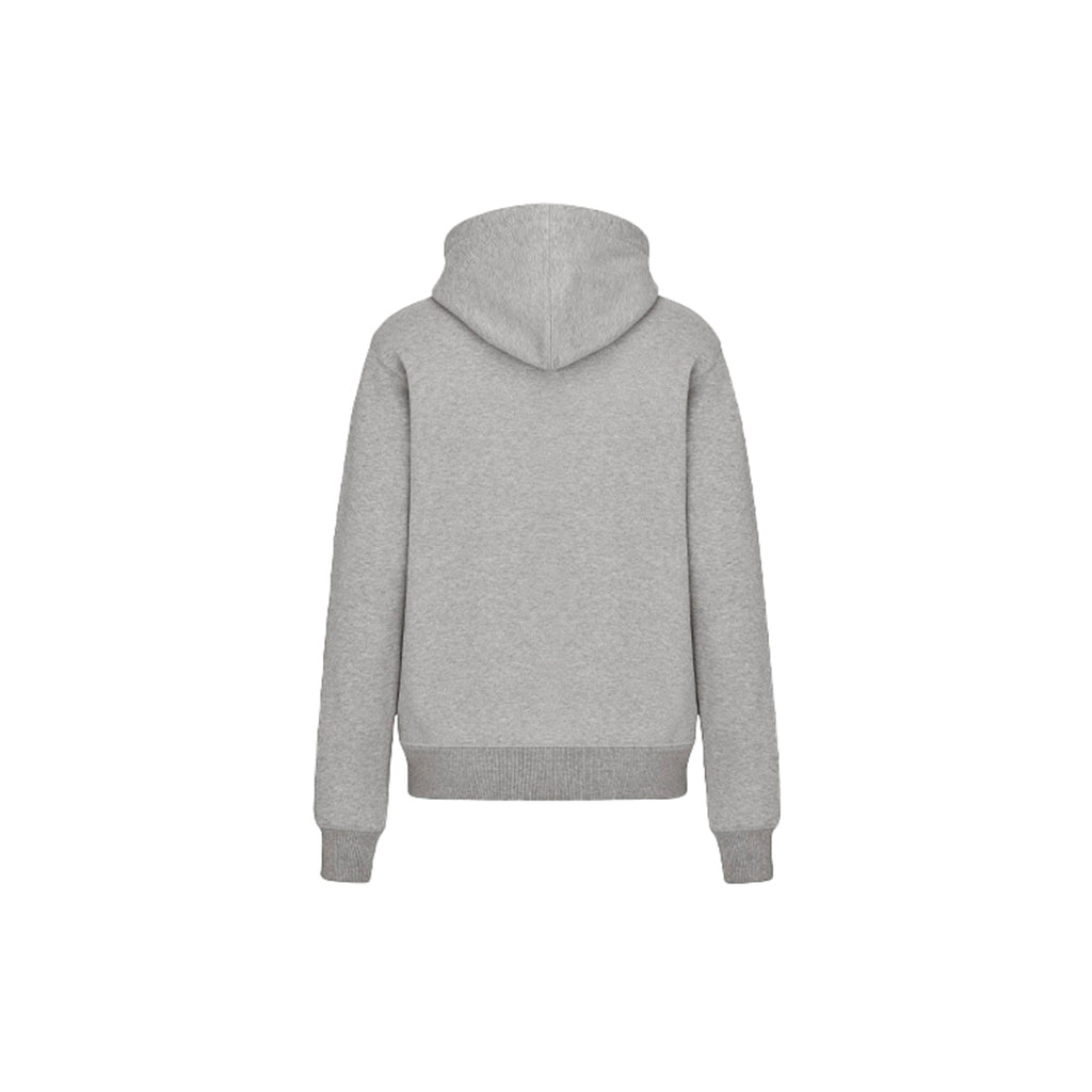 Dior Embroidered Hooded Hoodie Gray back view