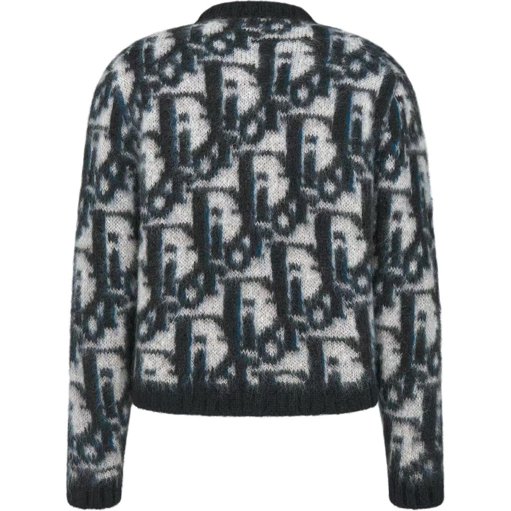 Dior Crew-Neck Knit Sweater Blue back view