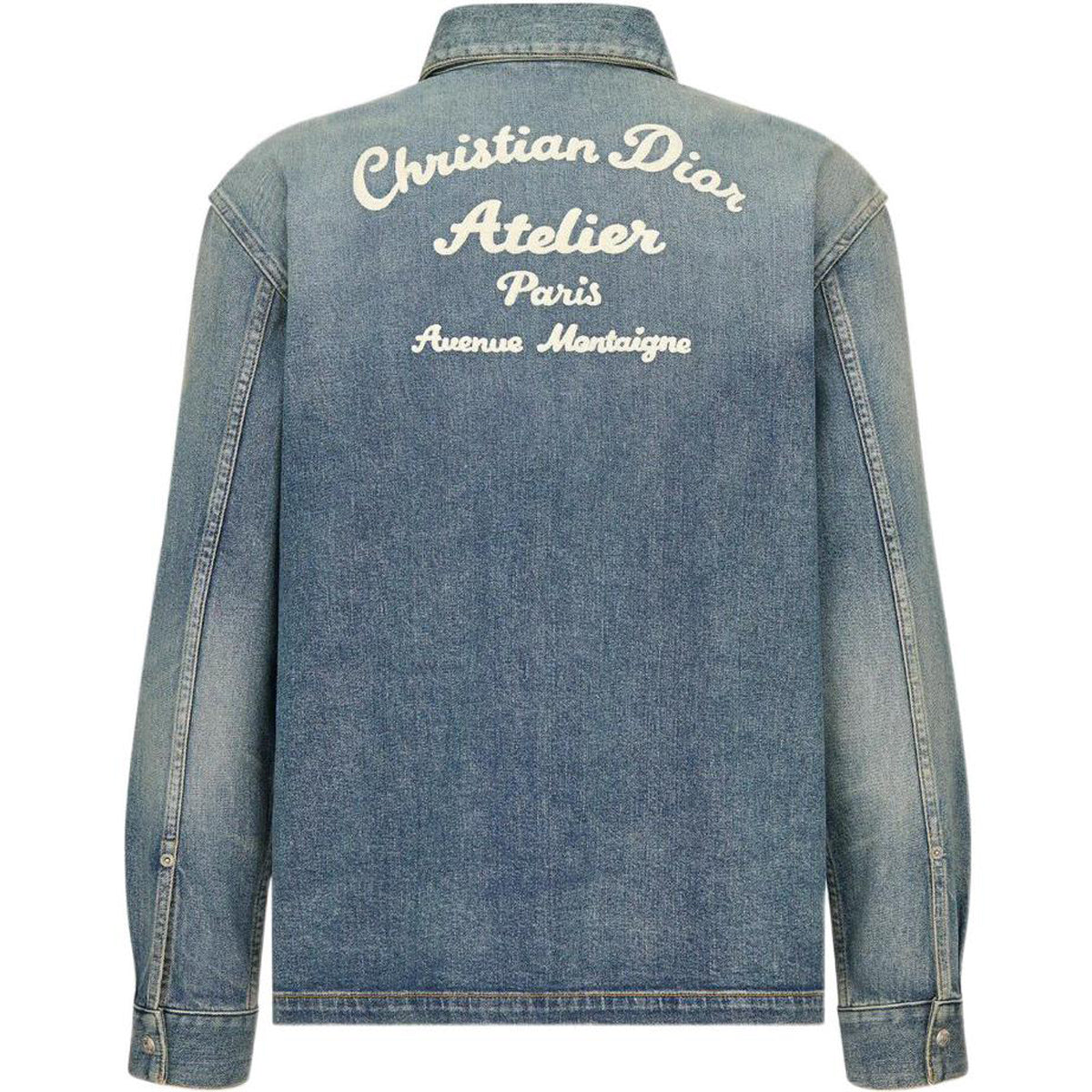 Dior SS23 Logo Embroidered Zip Jacket Blue back view