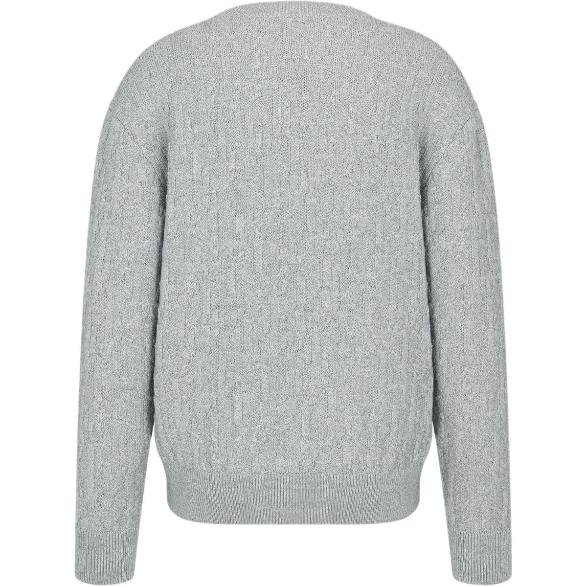 Dior FW25 Oblique Print Crew-Neck Knit Sweater Gray back view