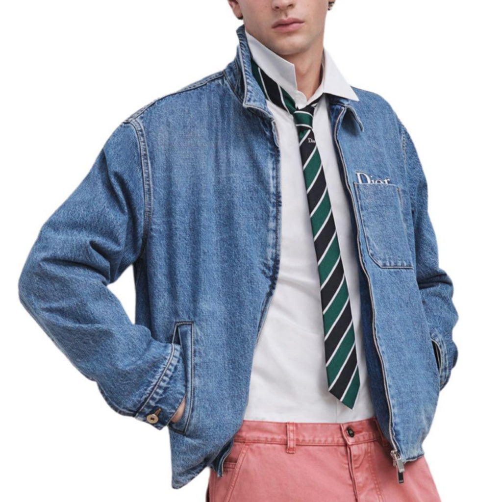 Dior SS26 Embroidered Cotton Twill Zip-Up Jacket