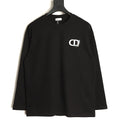 Dior CD floral embroidered long-sleeve T-shirt black front