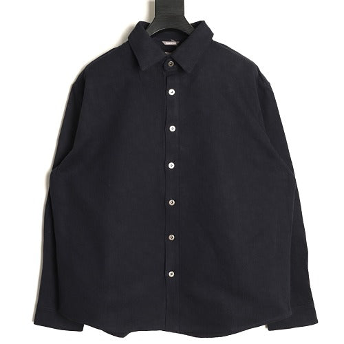 Dior Relaxed Black Jacquard Long-Sleeve Shirt white background front view