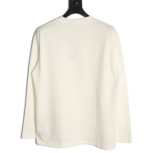 Dior Clover Embroidered Long-Sleeve Shirt white background back view