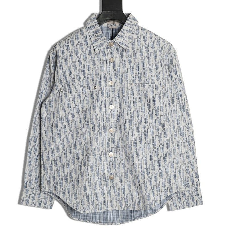 Dior Oblique Light Blue Denim Shirt Jacket front