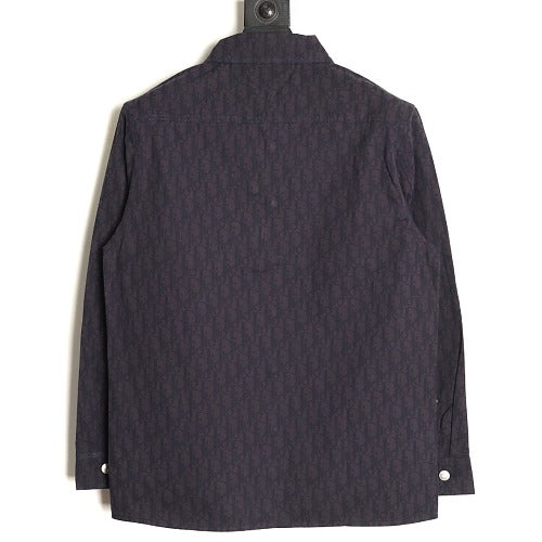 Dior Oblique denim overshirt navy back