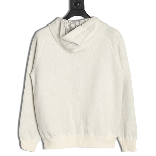 Dior CD Oblique reversible zip hoodie ivory back