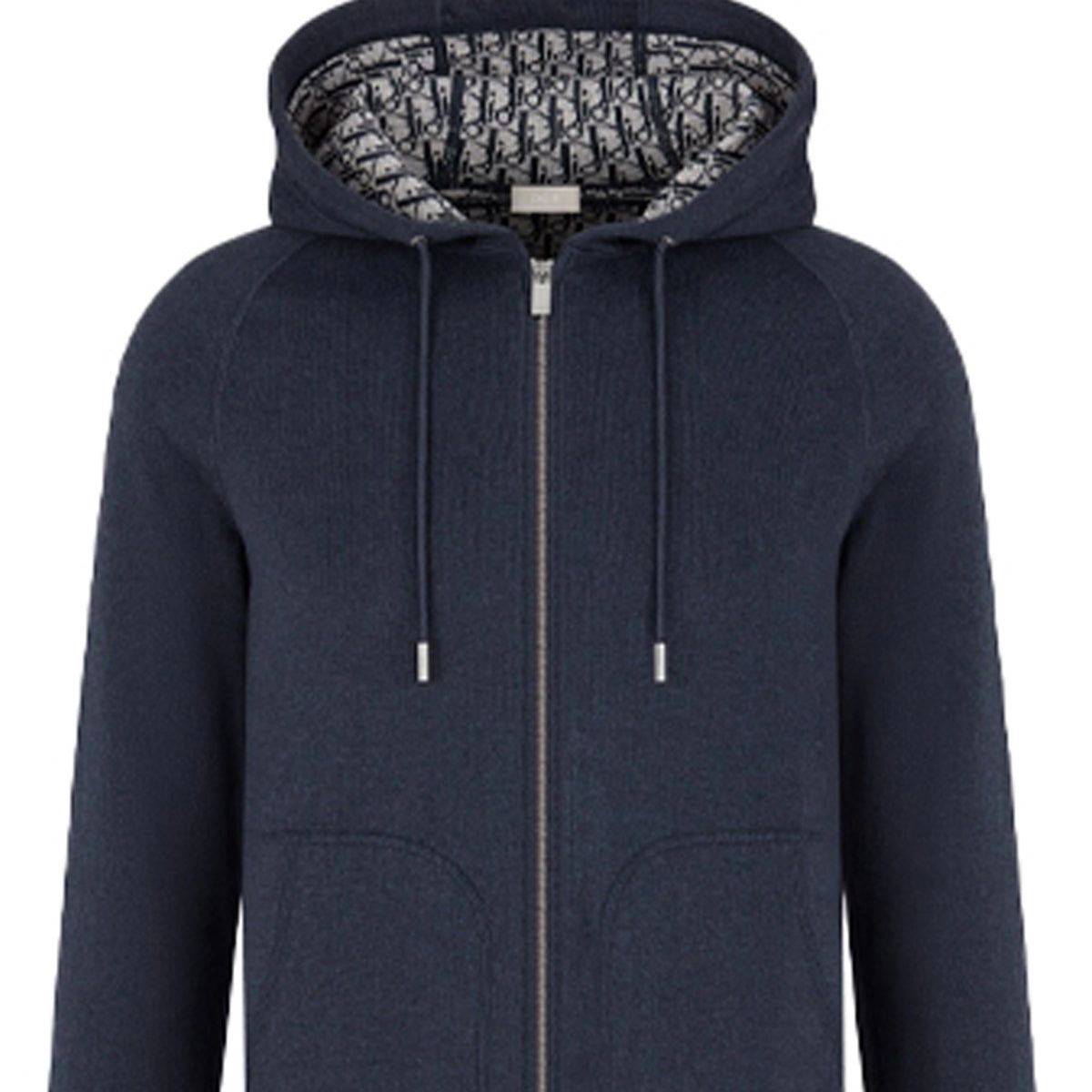 Dior Essentials Knit Zip-Up Hoodie — Cotton-Blend, Navy Blue
