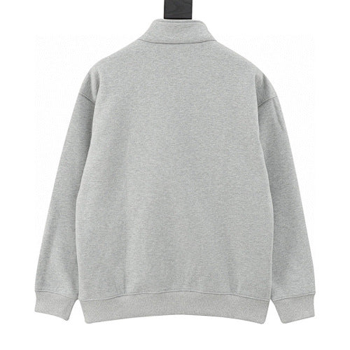 Dior CD Icon Half-Zip Sweatshirt white background back view