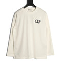 Dior CD floral embroidered long-sleeve T-shirt ivory front