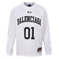 Balenciaga Number 01 Logo Long-Sleeve Top - White - front view