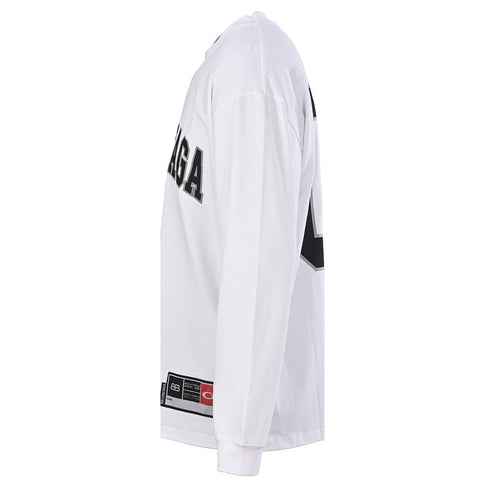 Balenciaga Number 01 Logo Long-Sleeve Top - White - back view