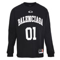 Balenciaga Number 01 Logo Long-Sleeve Top - Black - front view
