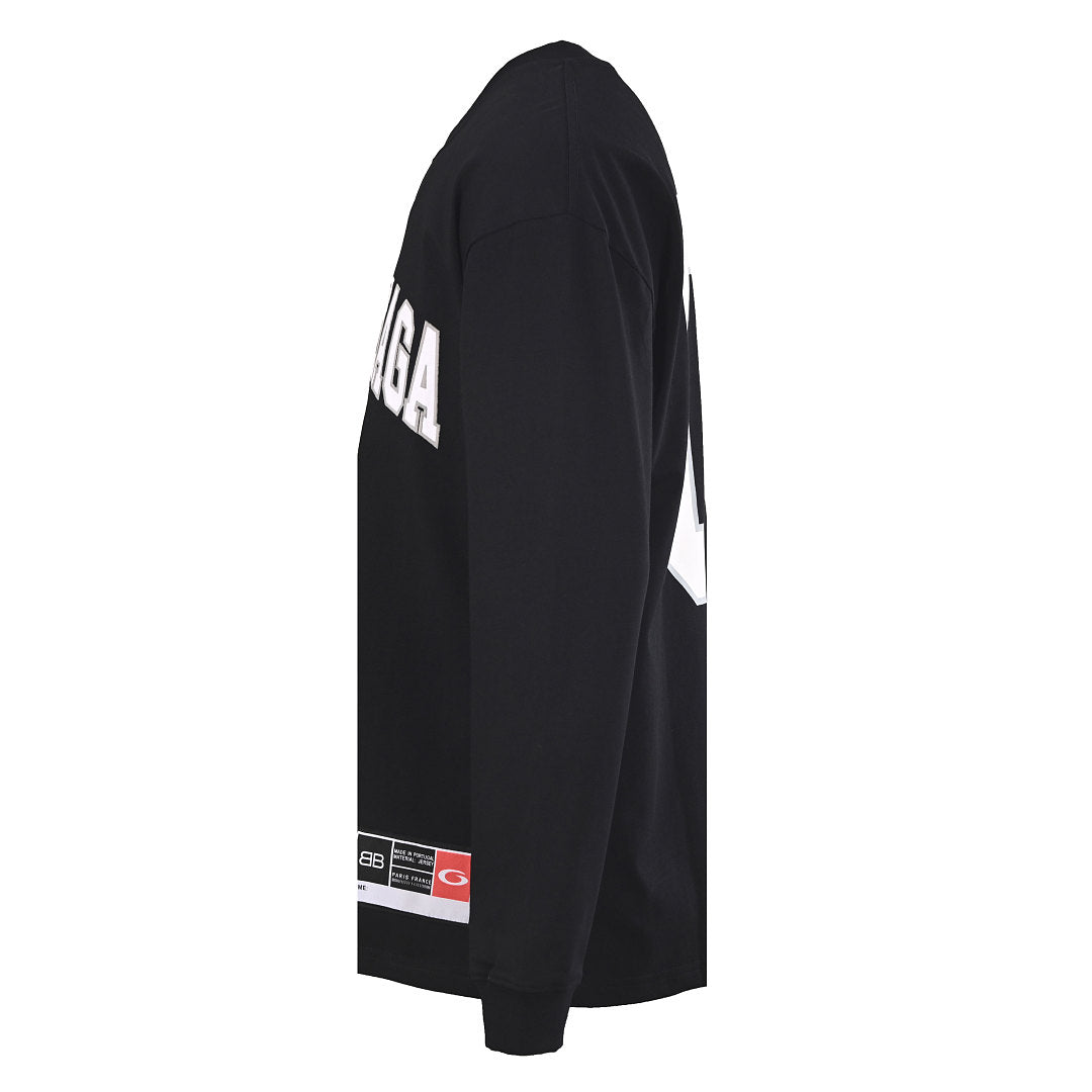 Balenciaga Number 01 Logo Long-Sleeve Top - Black - back view