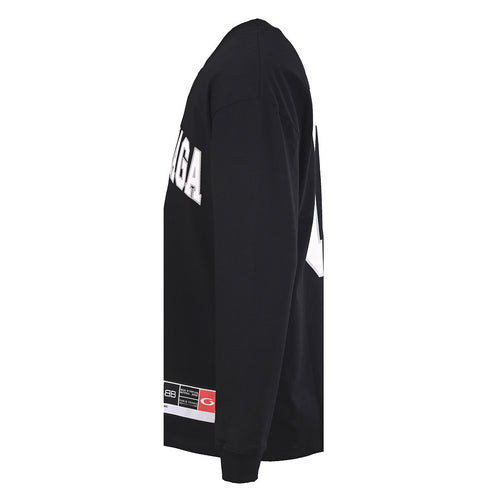 Balenciaga Number 01 Logo Long-Sleeve Top - Black - back view