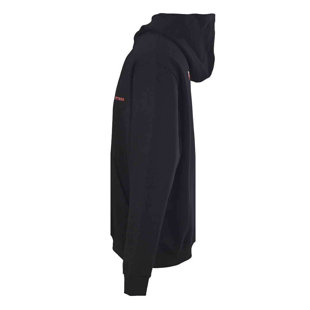 Balenciaga Small Logo Pullover Hoodie - Black - back view