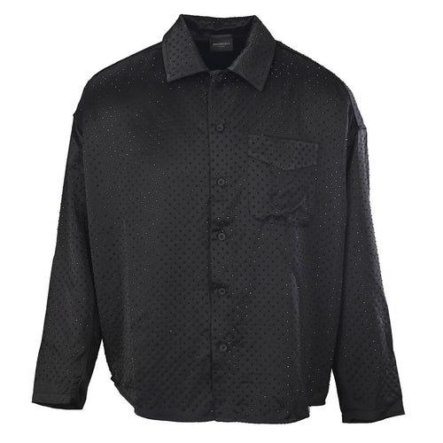 Balenciaga Tonal Monogram Shirt Jacket - Black - front view