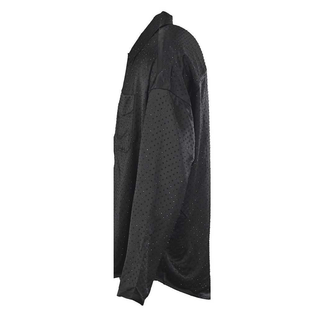Balenciaga Tonal Monogram Shirt Jacket - Black - back view