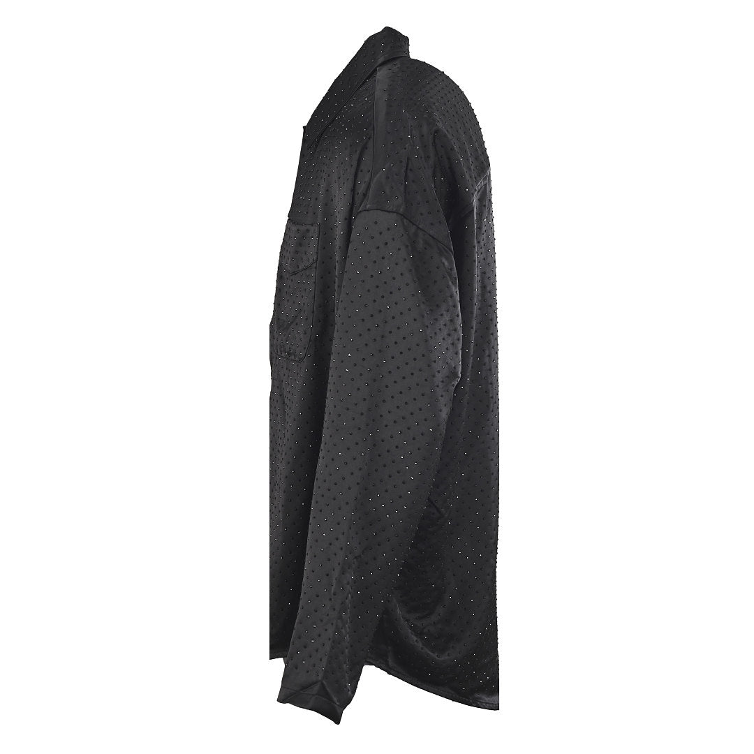 Balenciaga Tonal Monogram Shirt Jacket - Black - back view