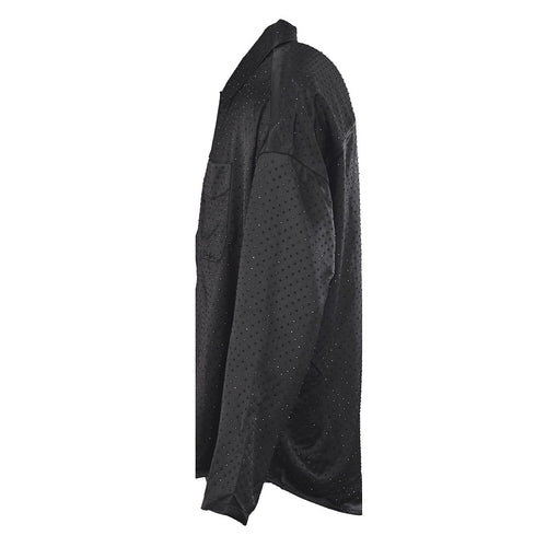 Balenciaga Tonal Monogram Shirt Jacket - Black - back view
