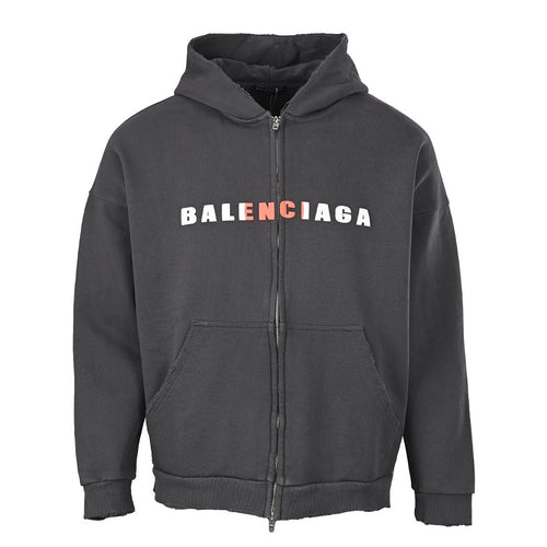Balenciaga Logo Long-Sleeve Top - Black - front view