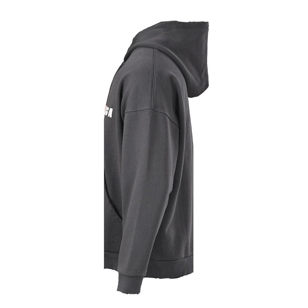 Balenciaga Logo Long-Sleeve Top - Black - back view