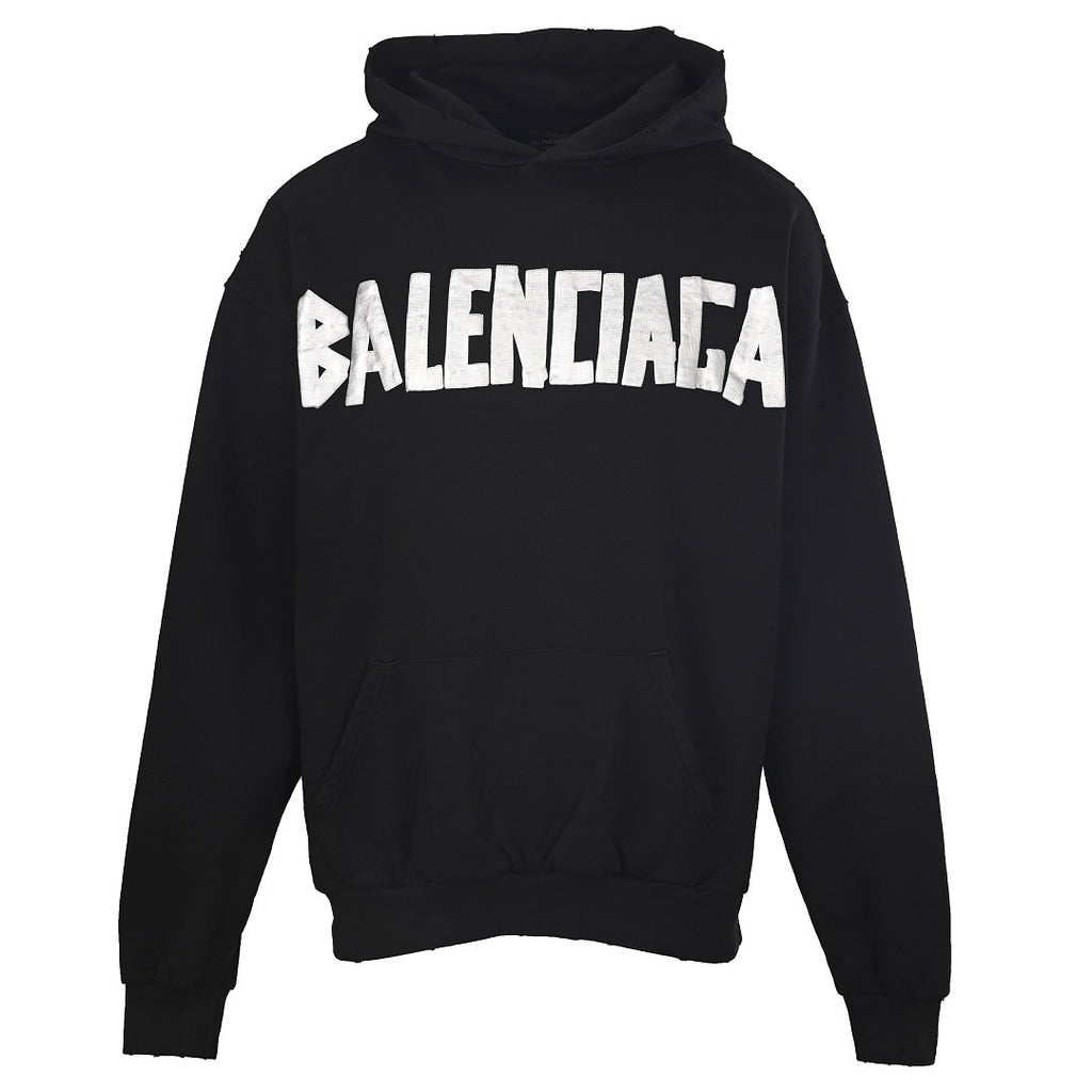 Balenciaga Logo Long-Sleeve Top - Black - front view