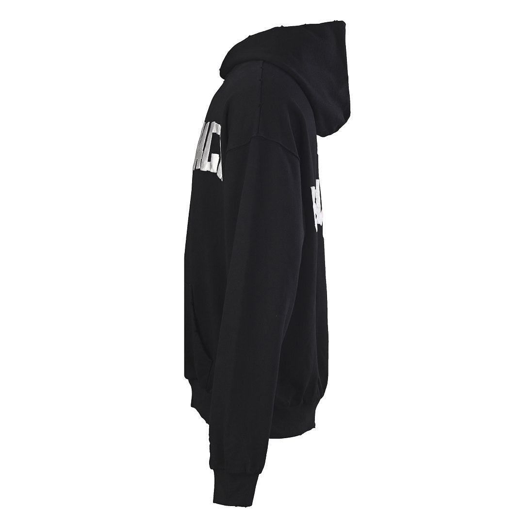 Balenciaga Logo Long-Sleeve Top - Black - back view