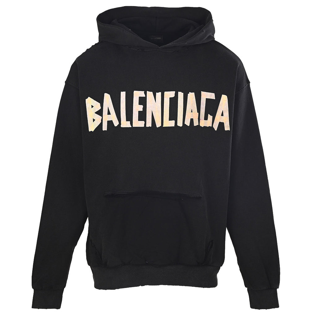 Balenciaga Logo Long-Sleeve Top - Black - back view