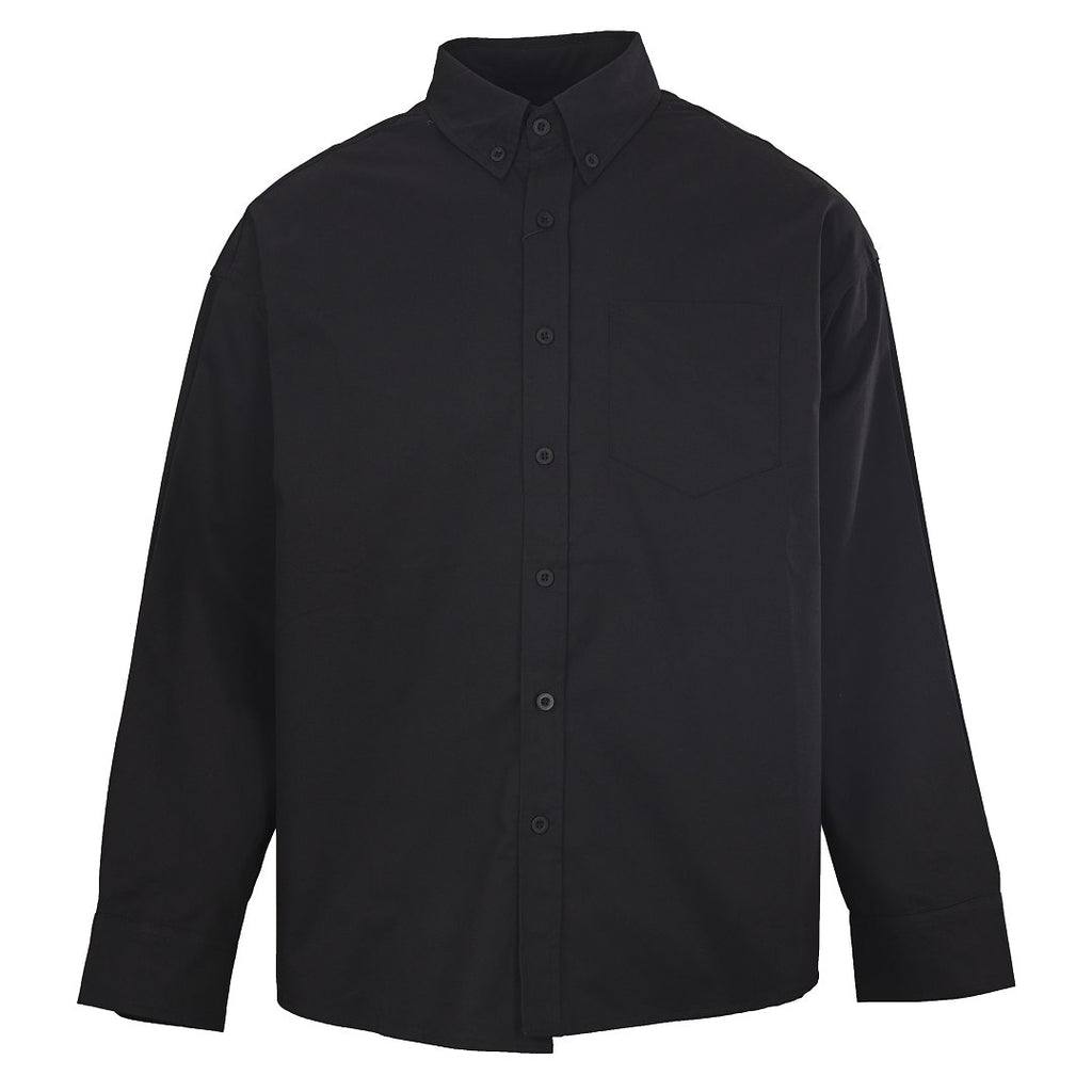 Balenciaga Logo Long-Sleeve Top - Black - front view