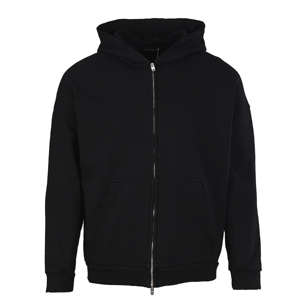 Balenciaga Logo Long-Sleeve Top - Black - front view