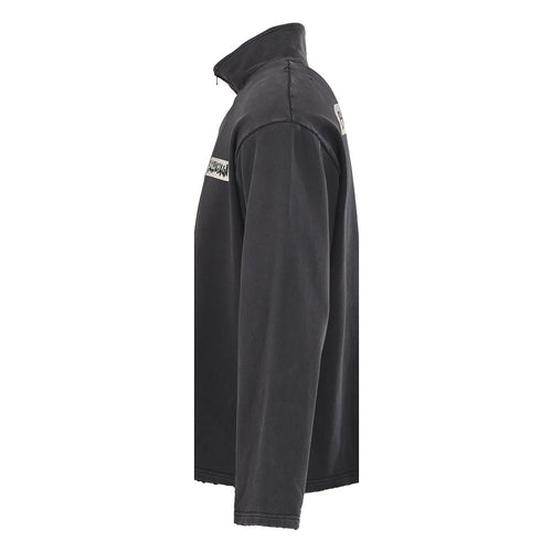Balenciaga Logo Long-Sleeve Top - Black - back view