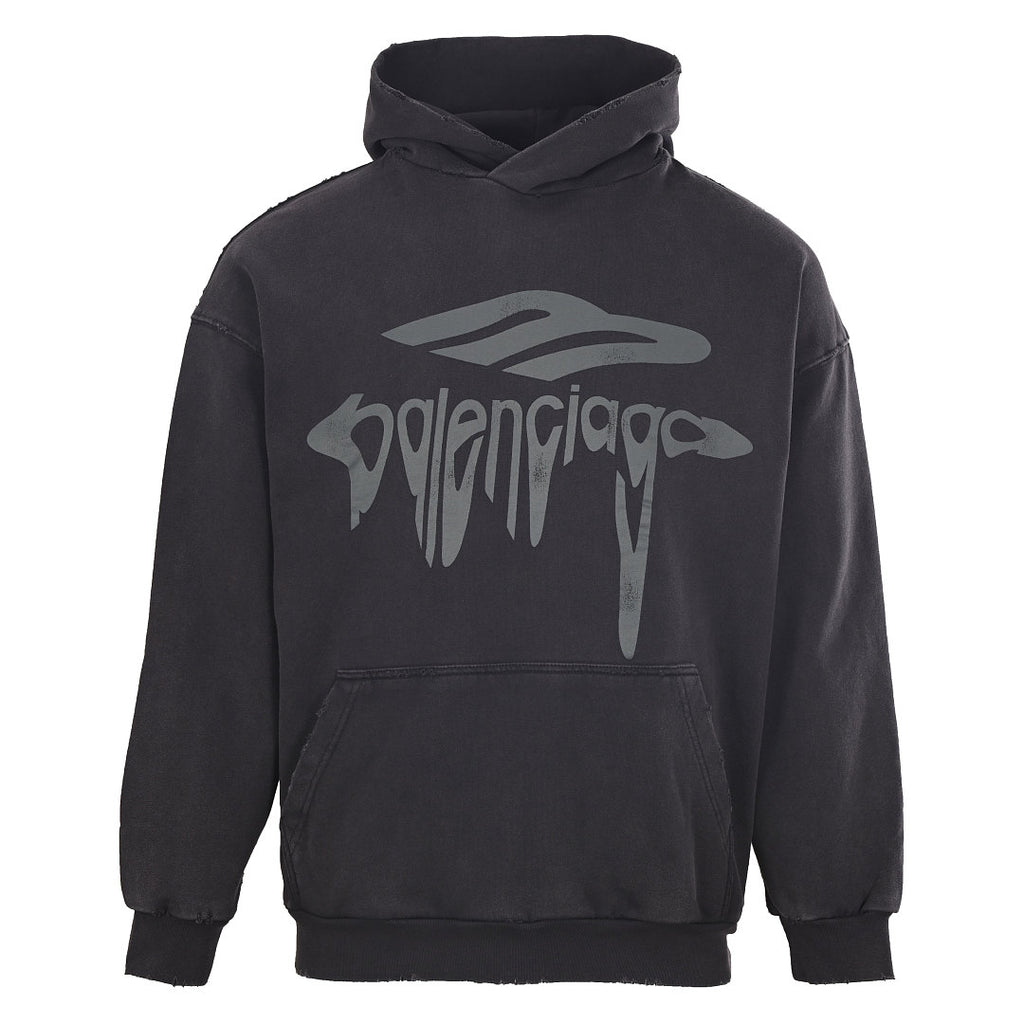 Balenciaga Logo Long-Sleeve Top - Black - front view