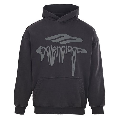 Balenciaga Logo Long-Sleeve Top - Black - front view