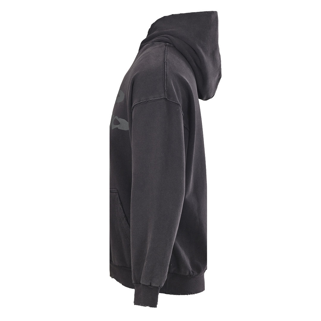 Balenciaga Logo Long-Sleeve Top - Black - back view
