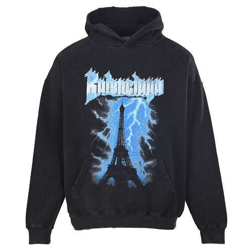Balenciaga Logo Long-Sleeve Top - Black - front view