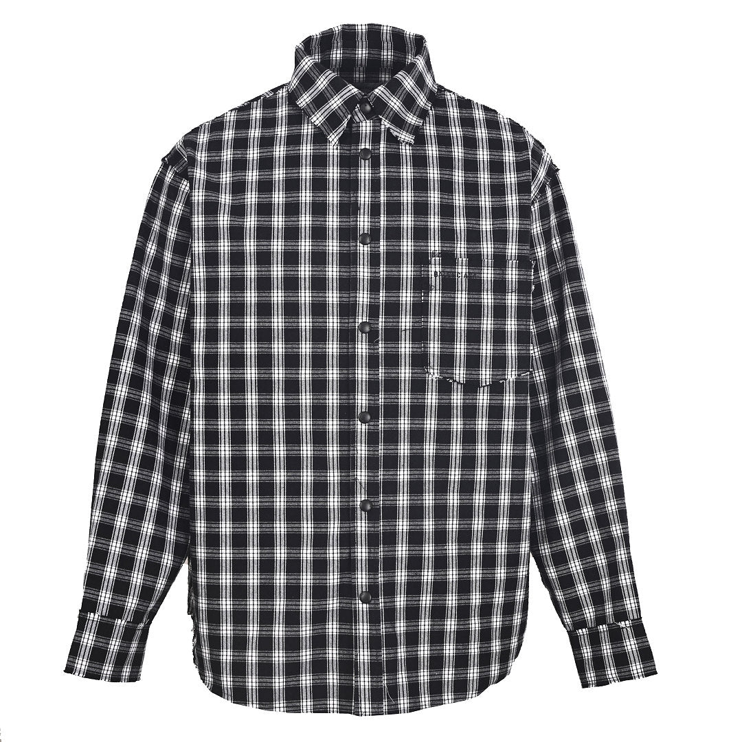 Balenciaga Logo Long-Sleeve Top - Black - front view
