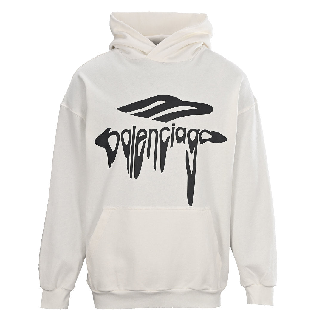 Balenciaga Logo Long-Sleeve Top - Black - front view
