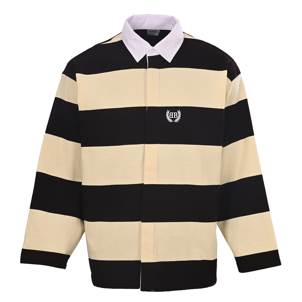 Balenciaga Logo Long-Sleeve Top - Black - front view