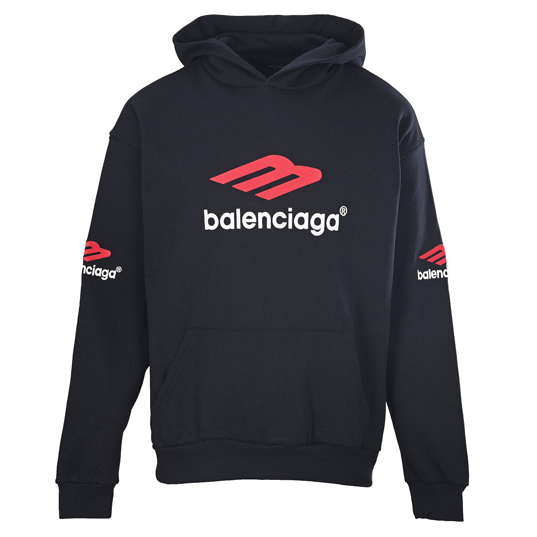 Balenciaga Logo Long-Sleeve Top - Black - front view